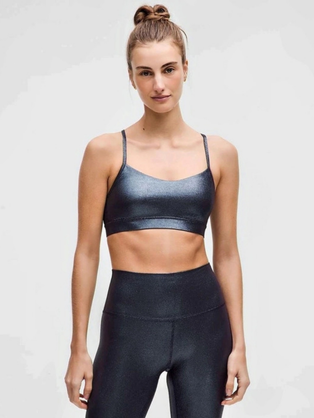 Lululemon Flow Y Bra Ribbed Shine Size 10